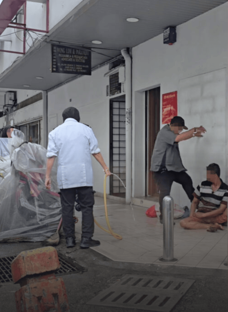 ambank taman maluri homeless man abuse viral video